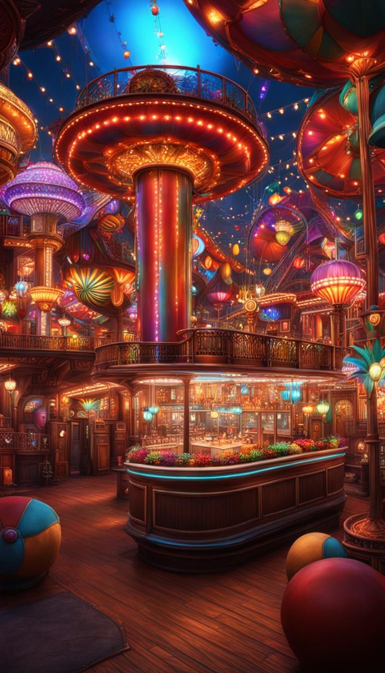 Colorful Carnival Environment in Detailed Digital Art