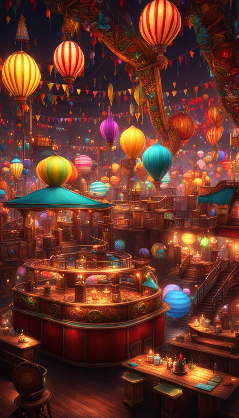 Colorful Carnivalcore Environment in High Detail