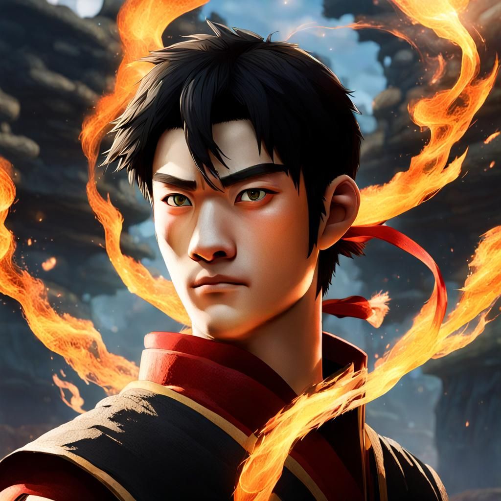 Zuko: Fire Bender with Burn Scar Portrait