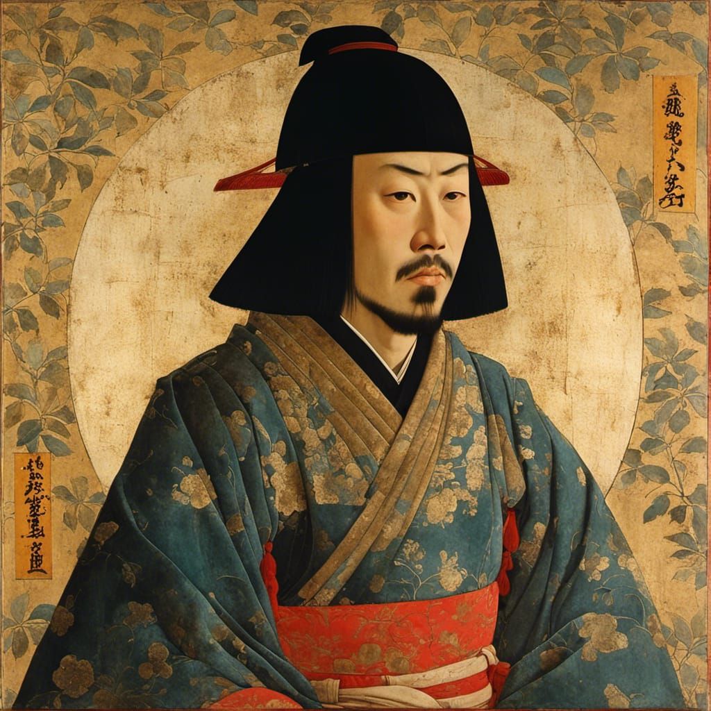 Medieval Samurai Portrait in Historical Style