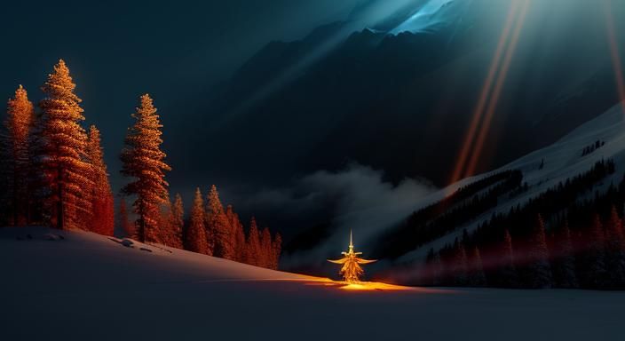 Archangel Gabriel Blows Horn Amidst Heavenly Battle