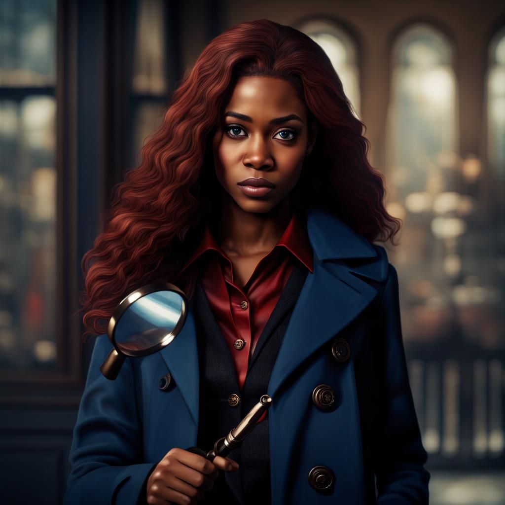Hyperrealistic Nancy Drew as Black Teen Detective