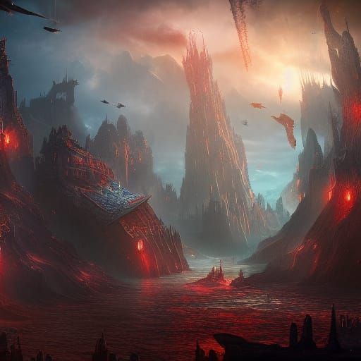 Fantastical Matte Painting with Deep Color