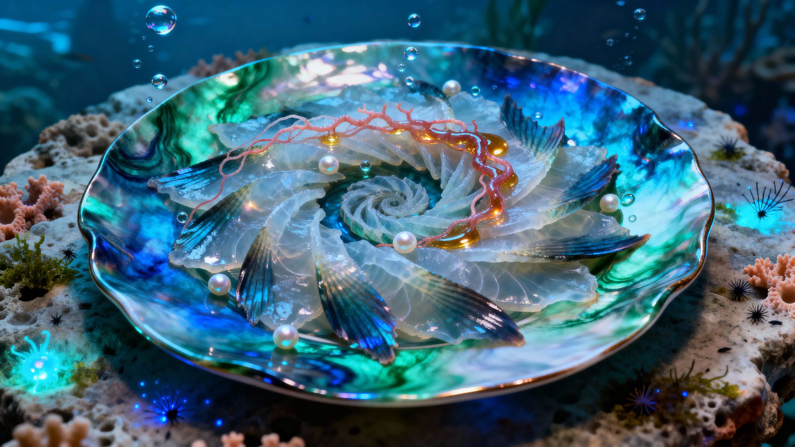 Leviathan Fin Carpaccio in Ocean High-Fantasy Plating