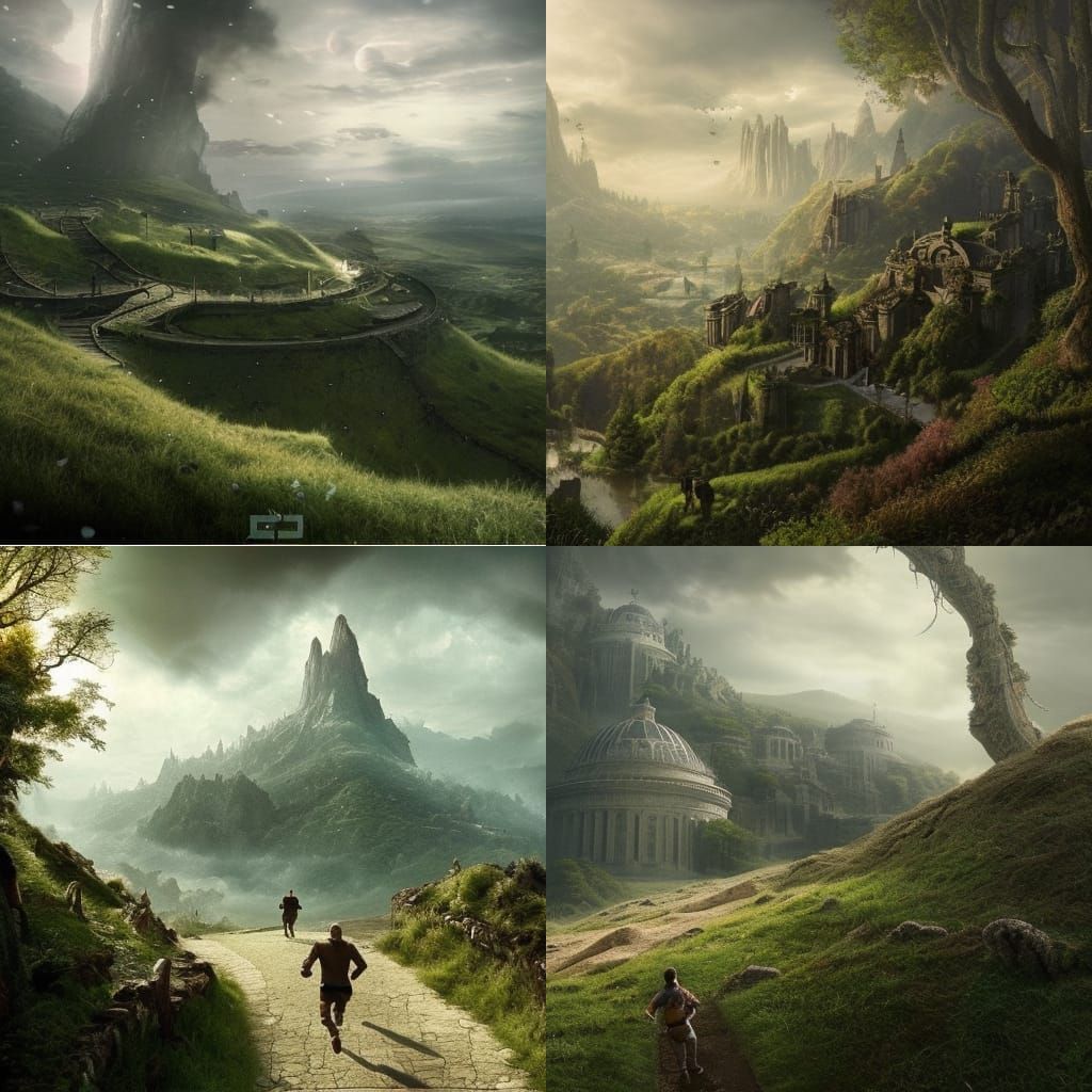 Epic Hillside Digital Matte Painting