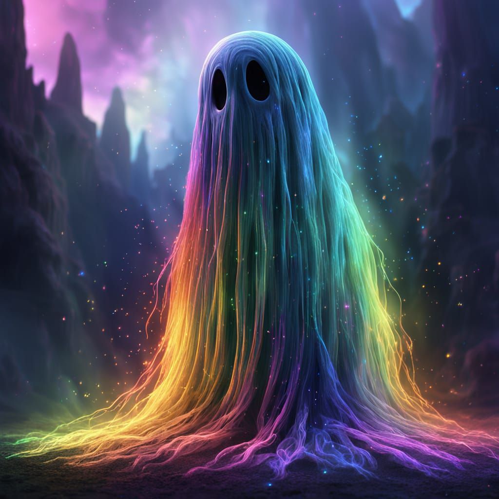 Magical Rainbow Ghost in Cinematic Matte Painting