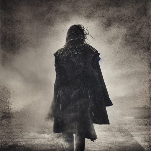 Film Noir Portrait: Goth Model in Smoke