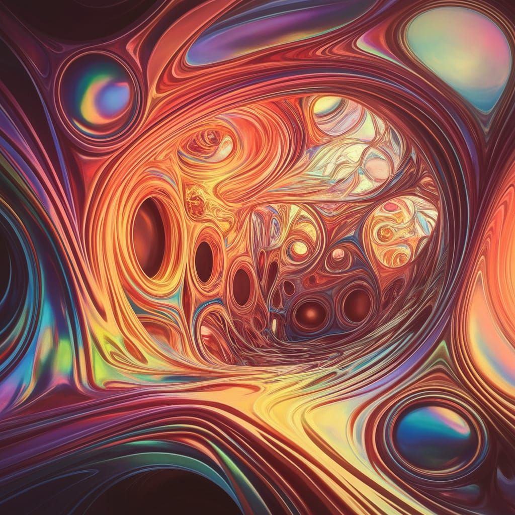 Vibrant Art Nouveau Dreamscapes in Psychedelic Hues