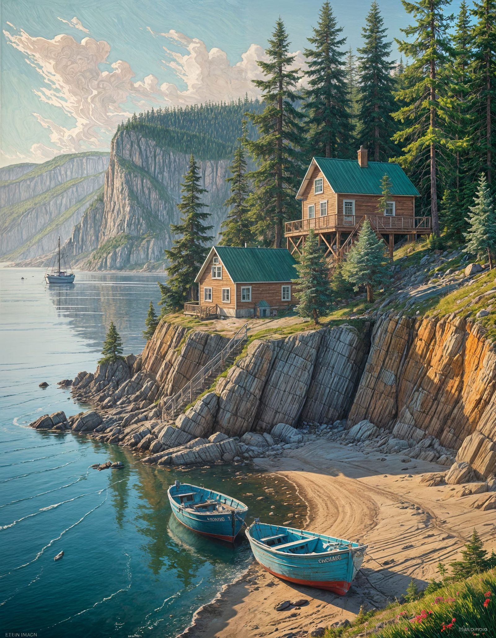 Morning Coastline in RPG Style