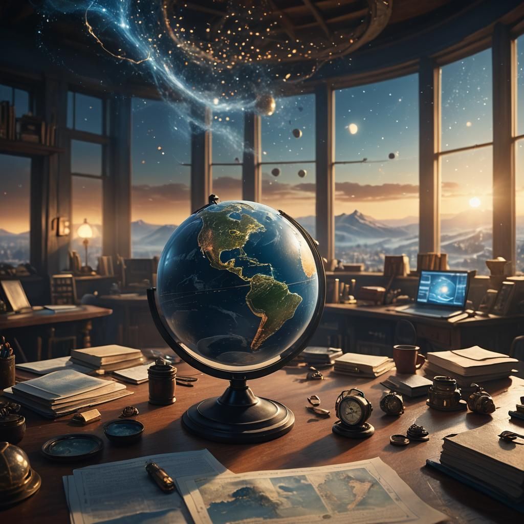 Miniature Earth in Atmospheric Study, Digital Matte Painting