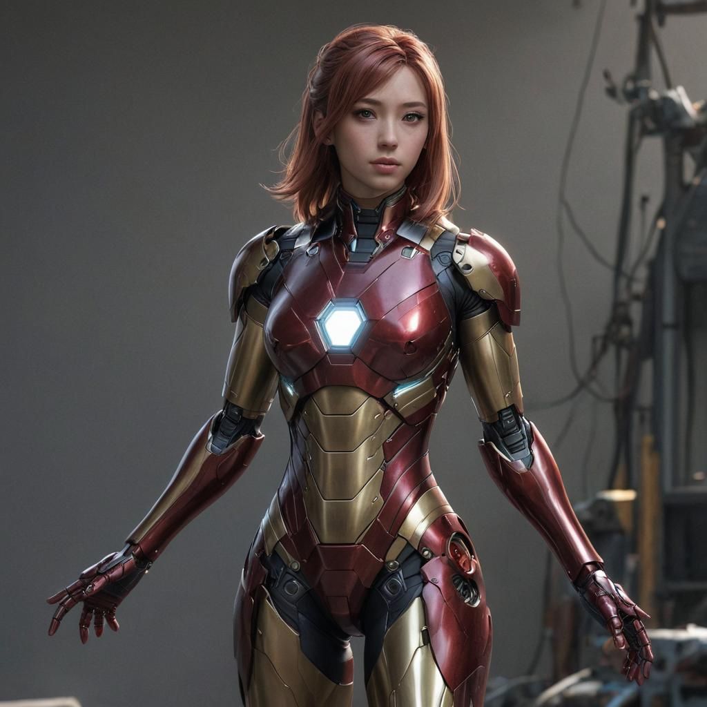 Anime Ironman Girl in Detailed 3D Art