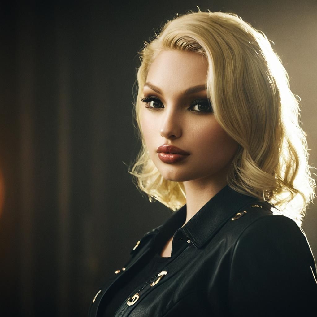 Blonde Bombshell in Film Noir Style