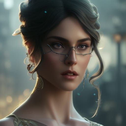 Androgynous Wizard Portrait in Dark Fantasy Style