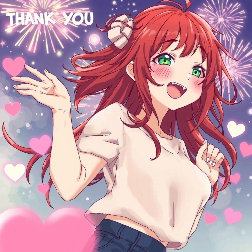 Kawaii Japanese Woman Celebrates 2000 Followers with Hearts ...