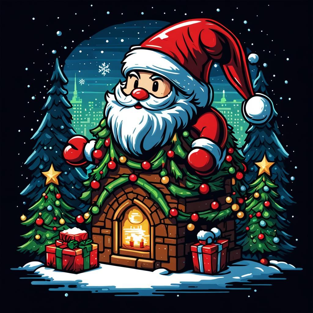 Christmas Sweater Pixel Art T-Shirt Design
