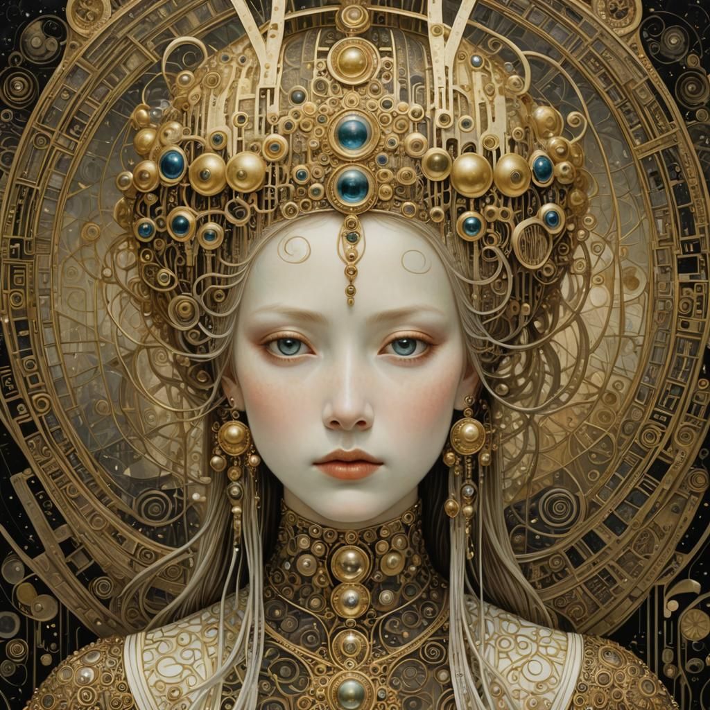 Surreal Future Dreamscape in Art Nouveau Style