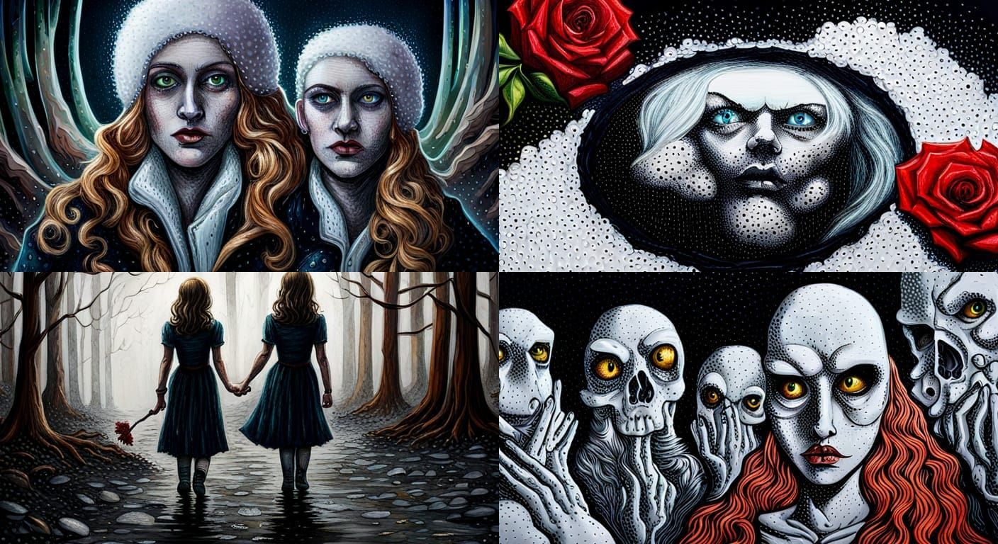 Grim Fairytale Horror Art in Comic Book Style