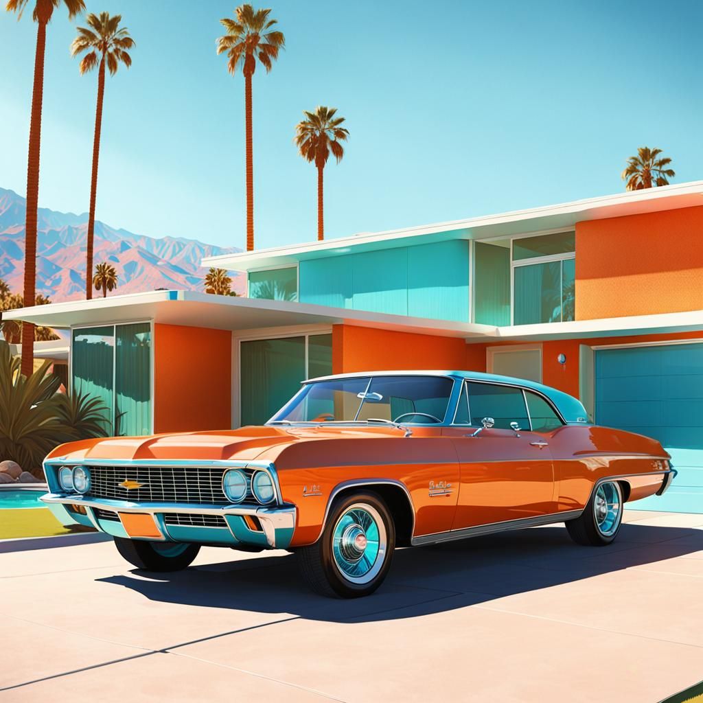 Retro-Futuristic 1970 Chevrolet in Palm Springs