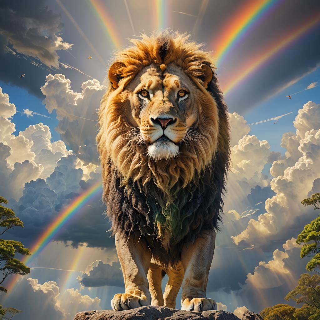Rainbow Warriors Lion in Divine Sunshine