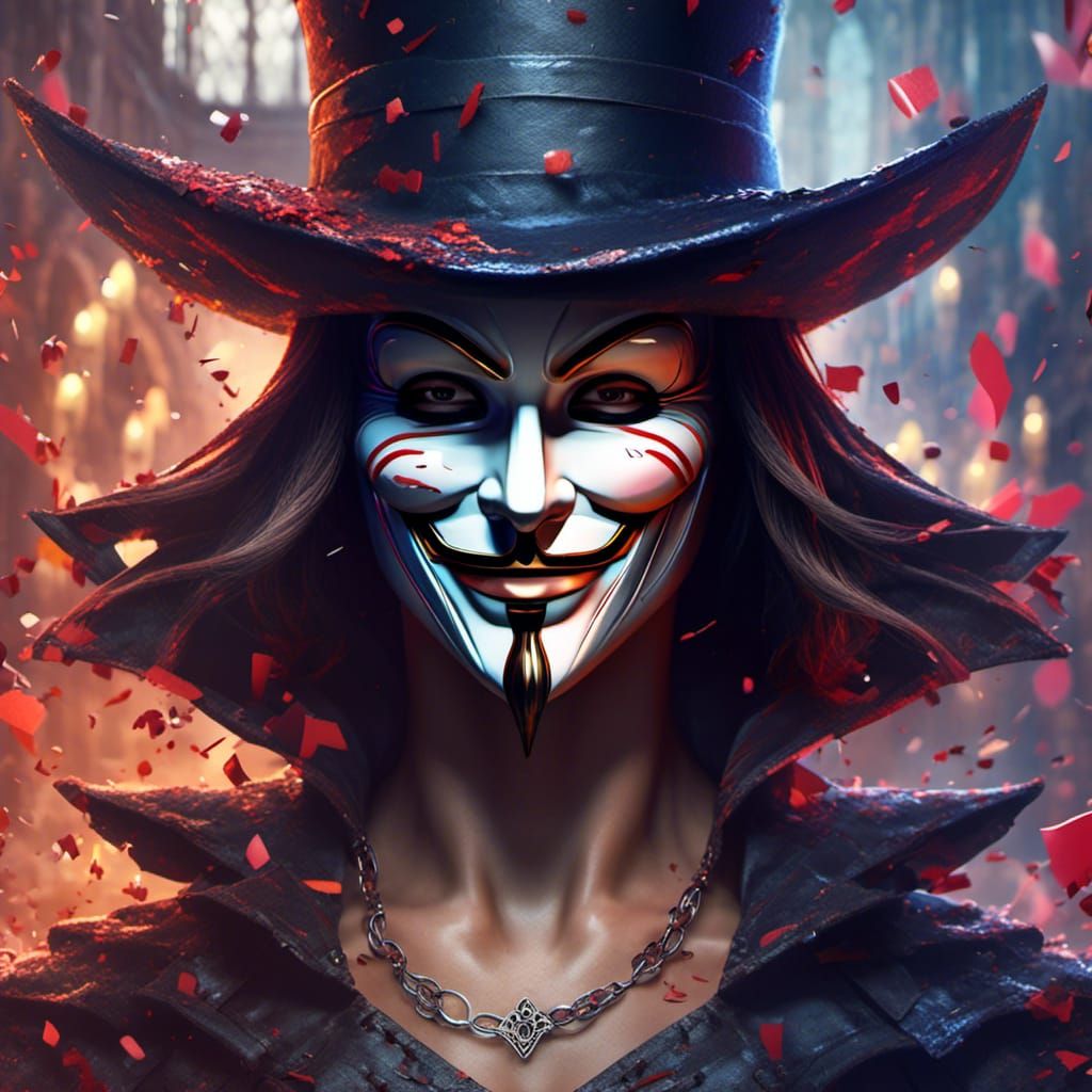 Hyperreal Portrait of V for Vendetta
