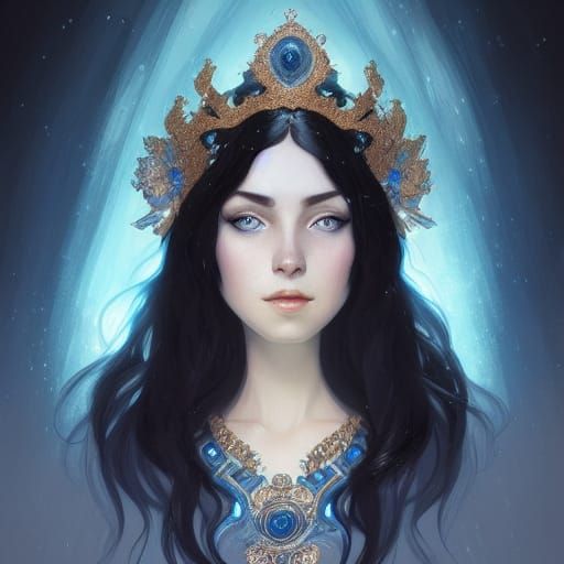 Starry Crown Portrait in Hyperdetailed Digital Art