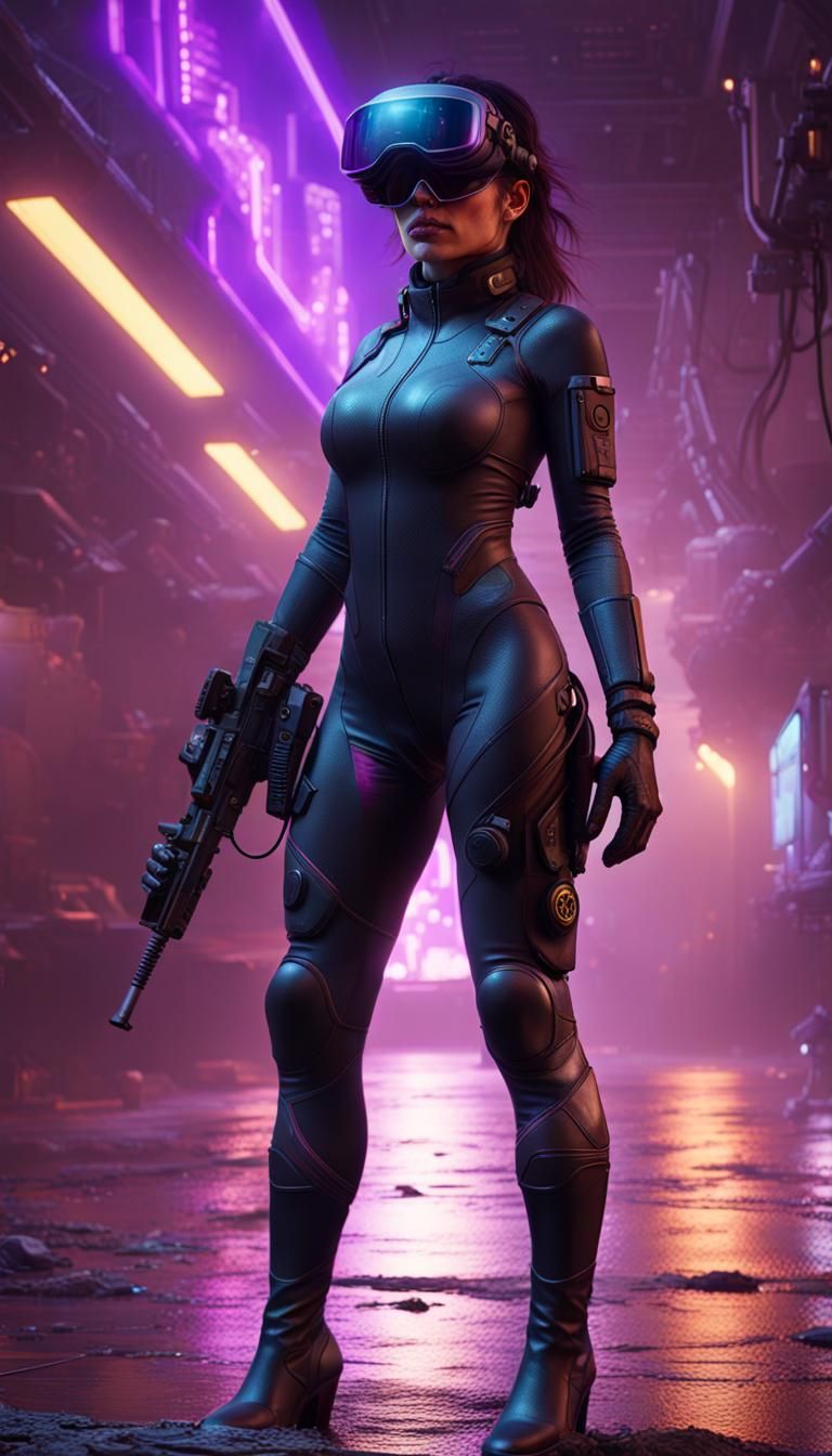 Sci-Fi Black Ops Woman in Detailed Digital Art