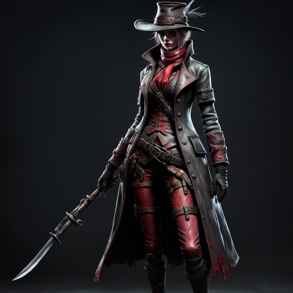 Bloodborne Female Hunter in Acrylic Style