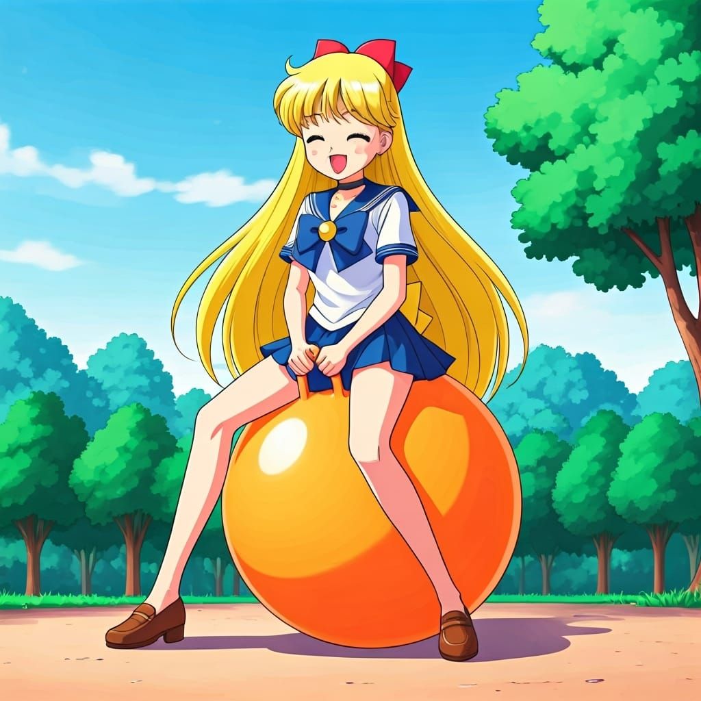 Sailor Venus Bouncing on a Hopper Ball