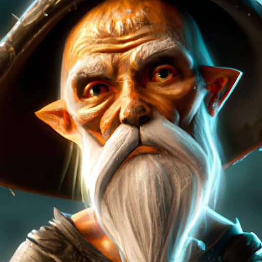 Detailed Halloween Gnome Portrait in Art Nouveau Style