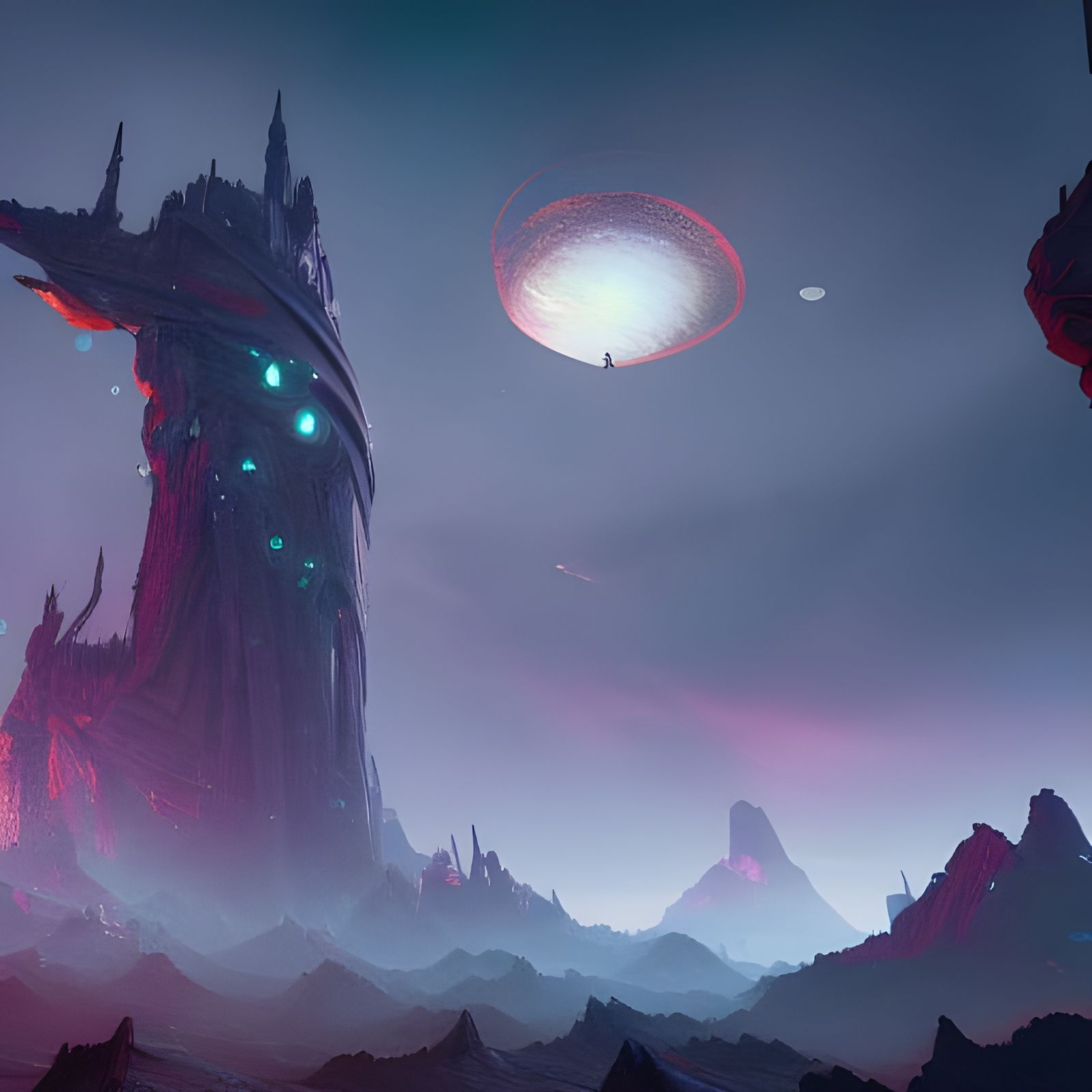 Lonely Space Outcast in Detailed Matte Painting