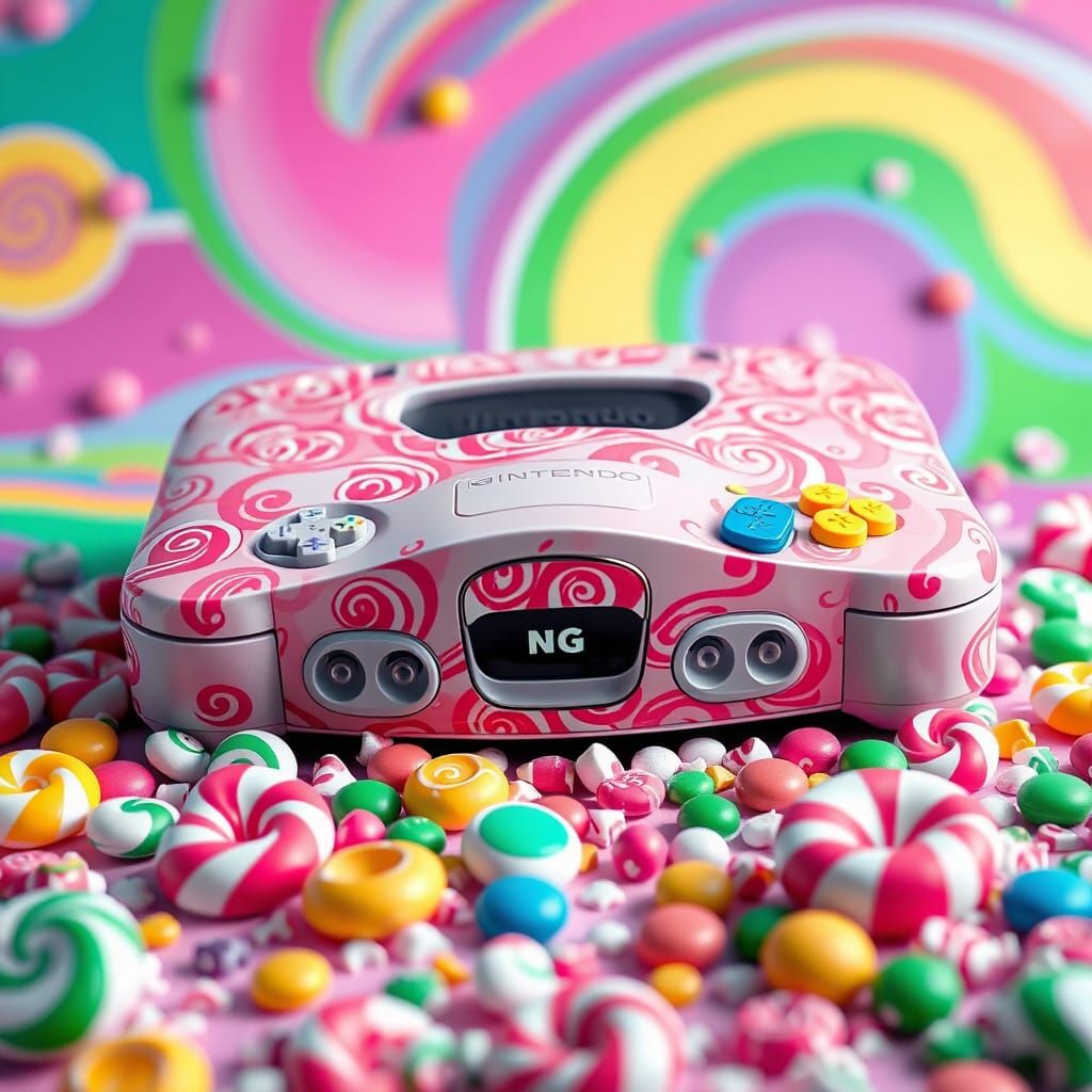 Nintendo 64 in Candyland: Hyperrealistic Candy Art