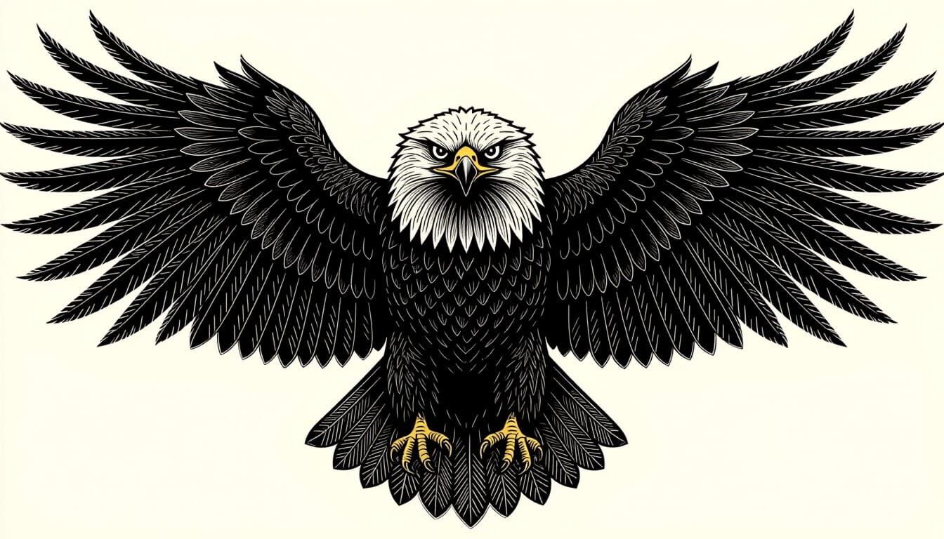 Imperial Eagle in Bold Blackwork Style