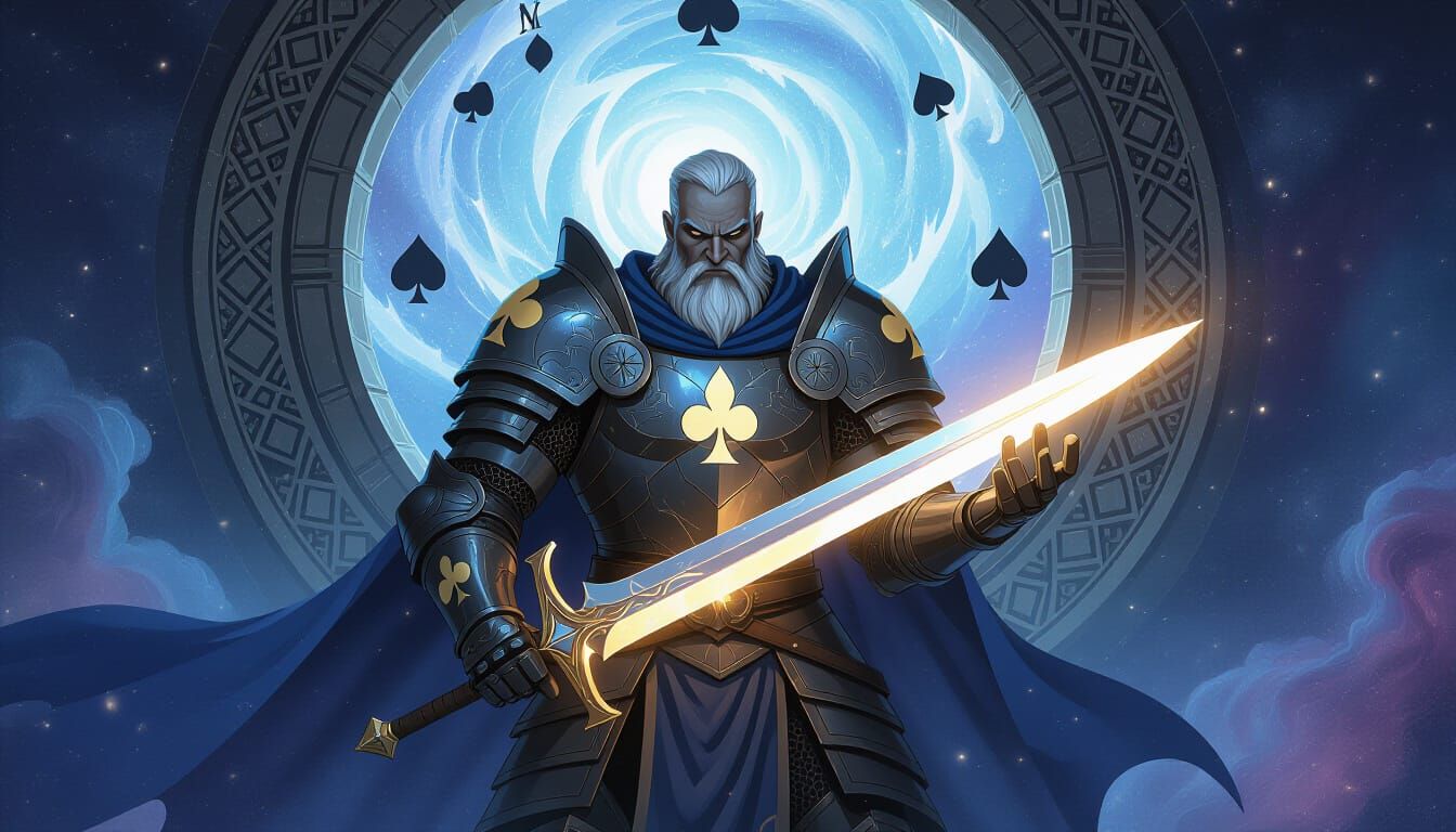 Ancient Warrior Jack of Spades Guards Celestial Gate