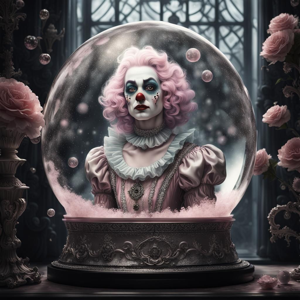 Snowglobe Sorceress: A Hyperrealistic Victorian Fantasy