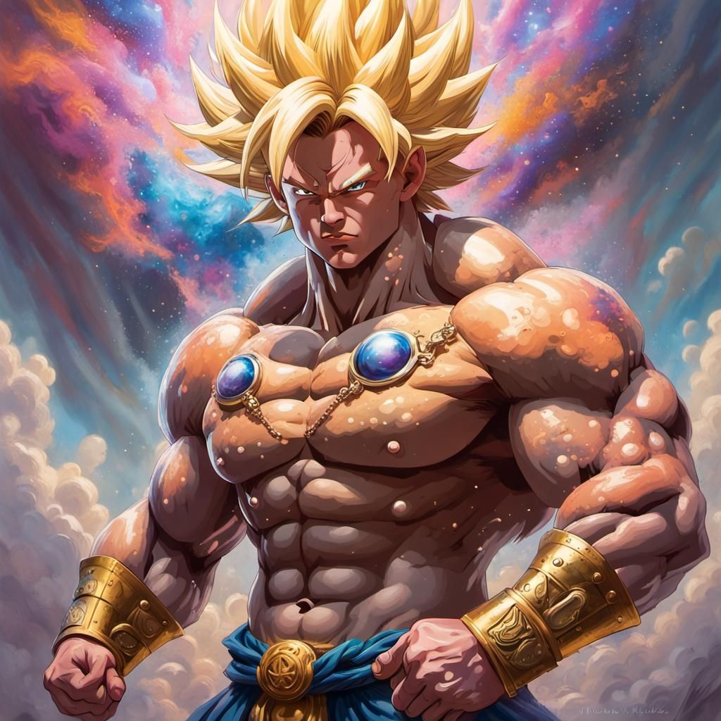 Heroic Super Saiyan Warrior with Demon Wings