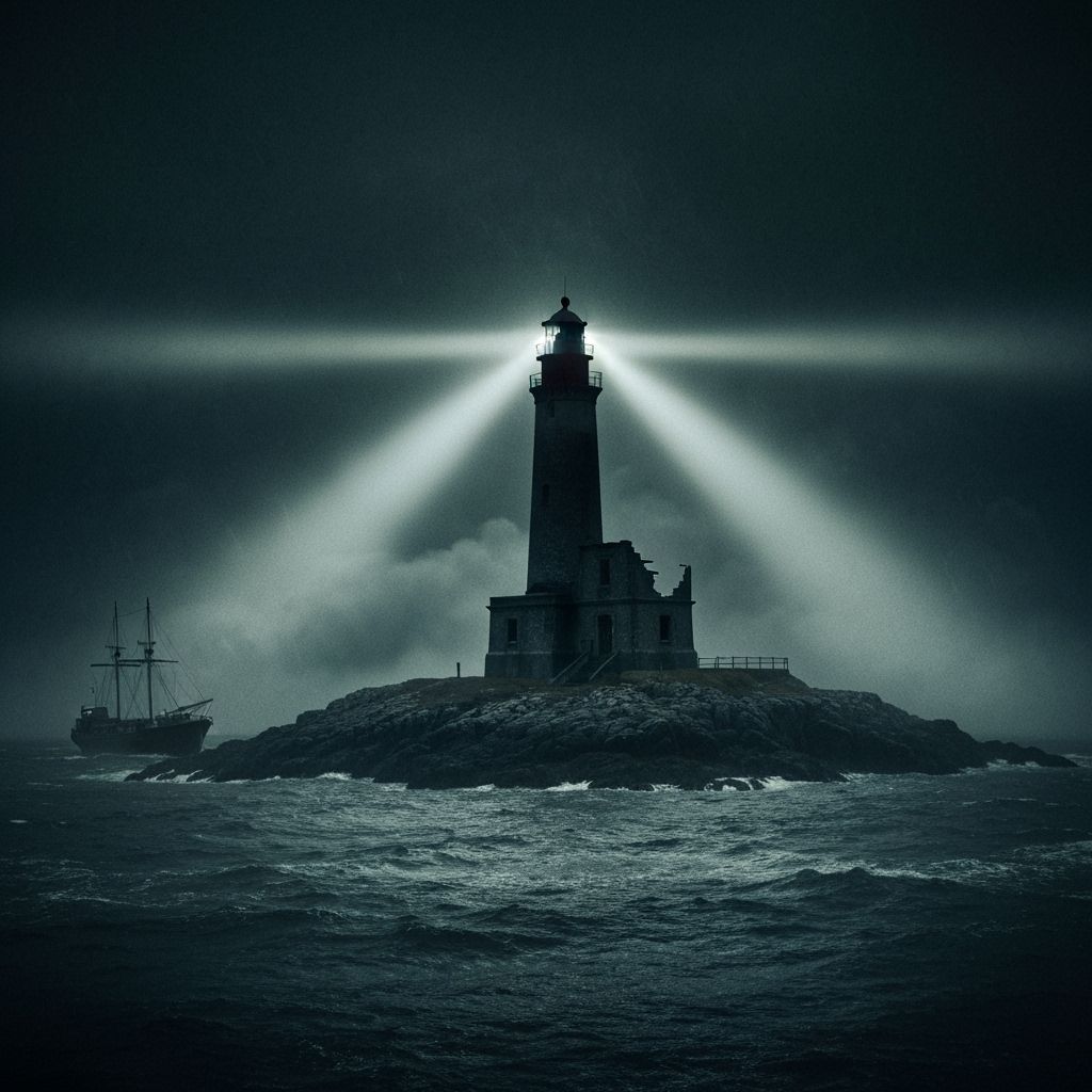Stormy Lighthouse at Sea: A Cinematic Scene