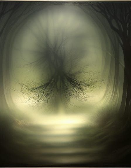 Woman on Stargazing Platform with Mycelium Sphere