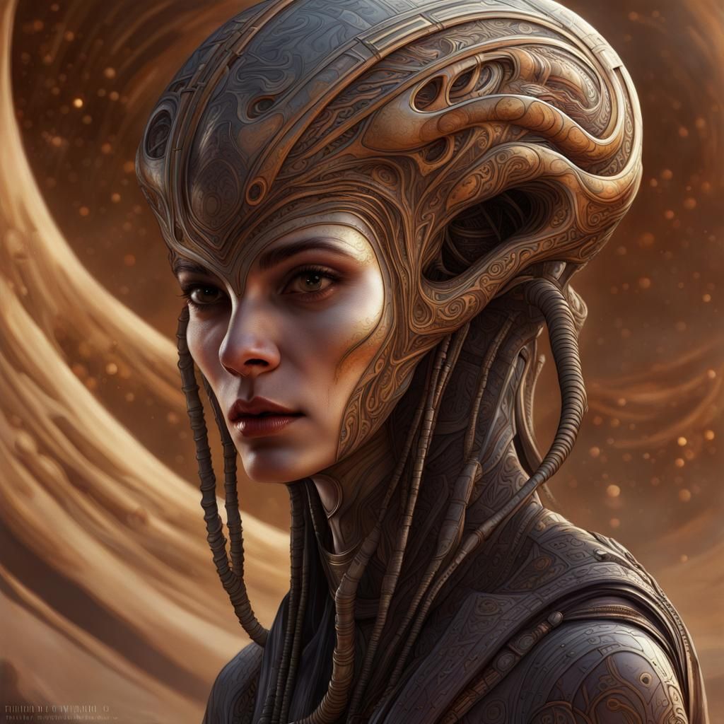 Elegant Alien Creature in Orientalist Style