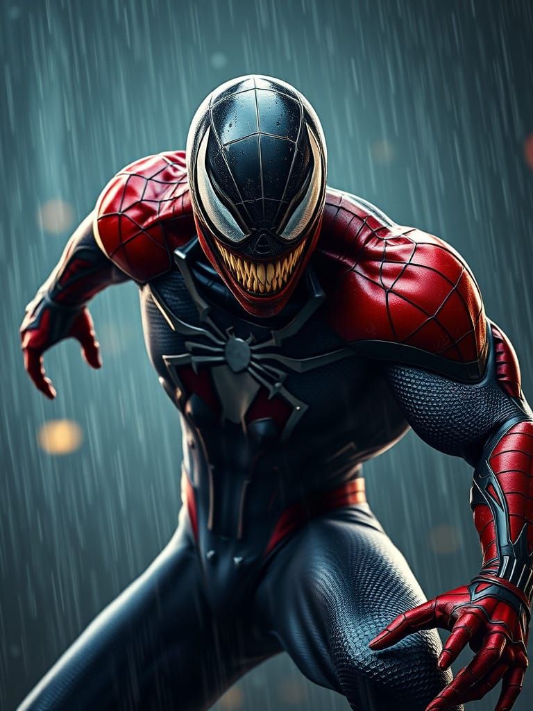 Dark Fantasy Superheroes Confront Heavy Rain in Marvel Style