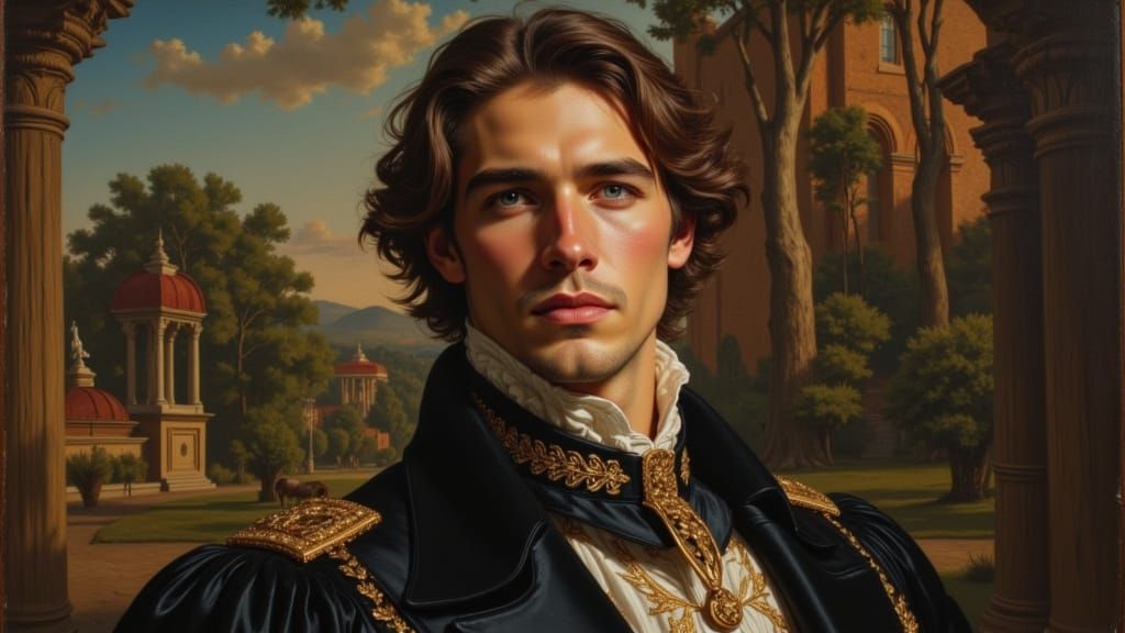 Italian Nobleman Portrait in Michelangelo's High Renaissance...