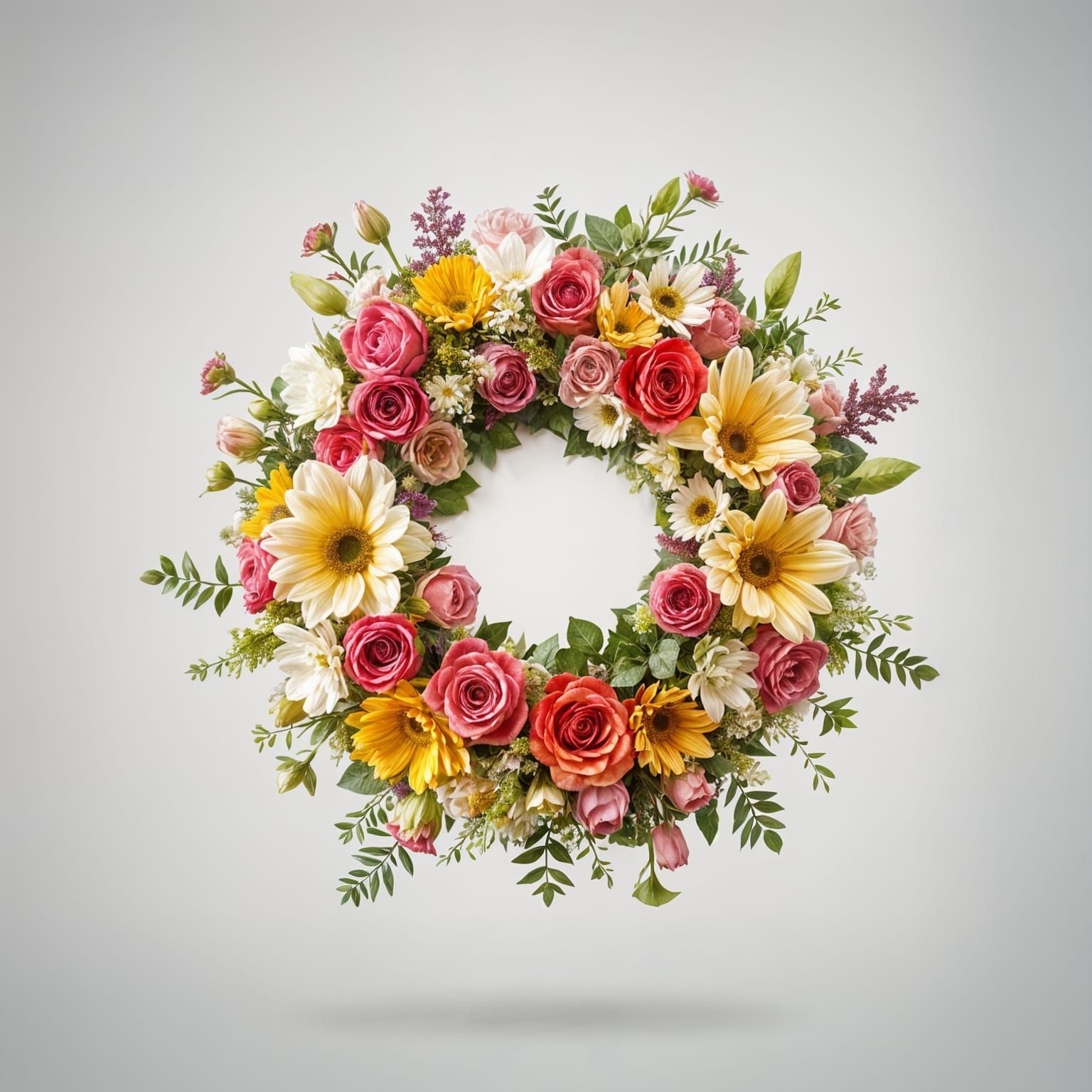 Majestic Floral Wreath in Vibrant Colors