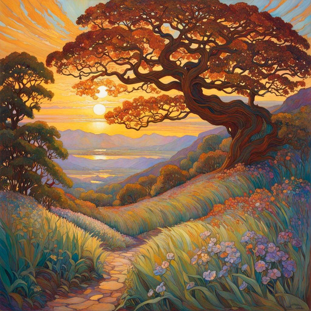 Luminous Stained Glass Art in Tiffany Style