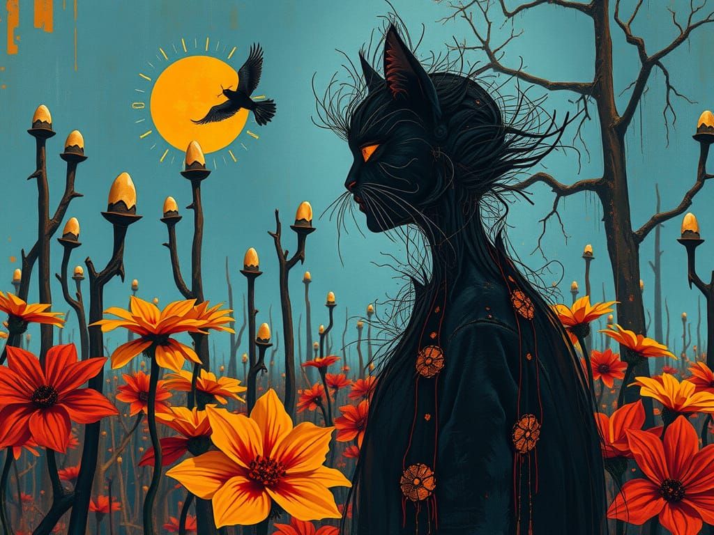 Jezebel in a Surreal Abstract Expressionist Garden