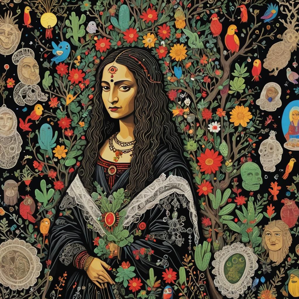 Surrealist Medusa Mona Lisa: A Hyperrealistic Art Fusion