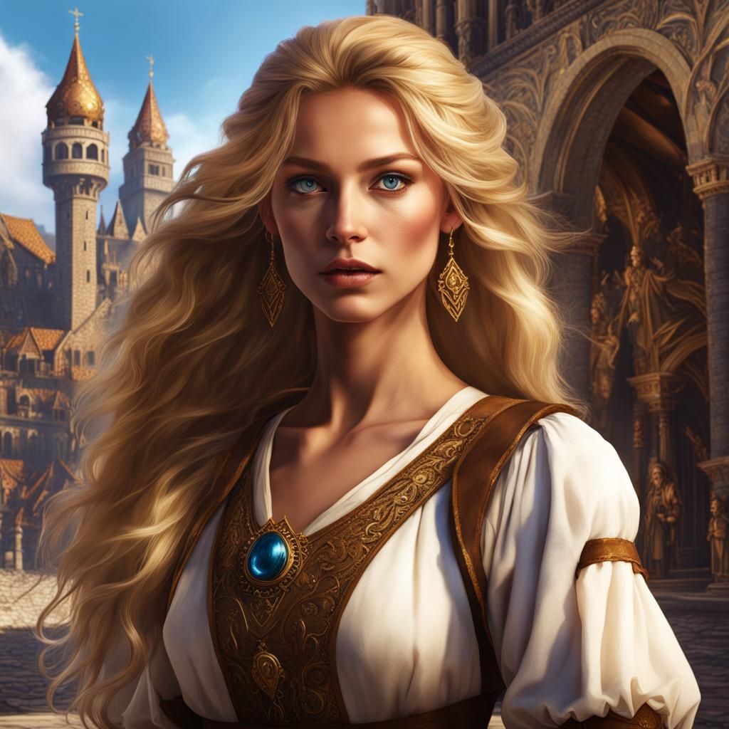 Renaissance Teenager in Detailed Matte Painting