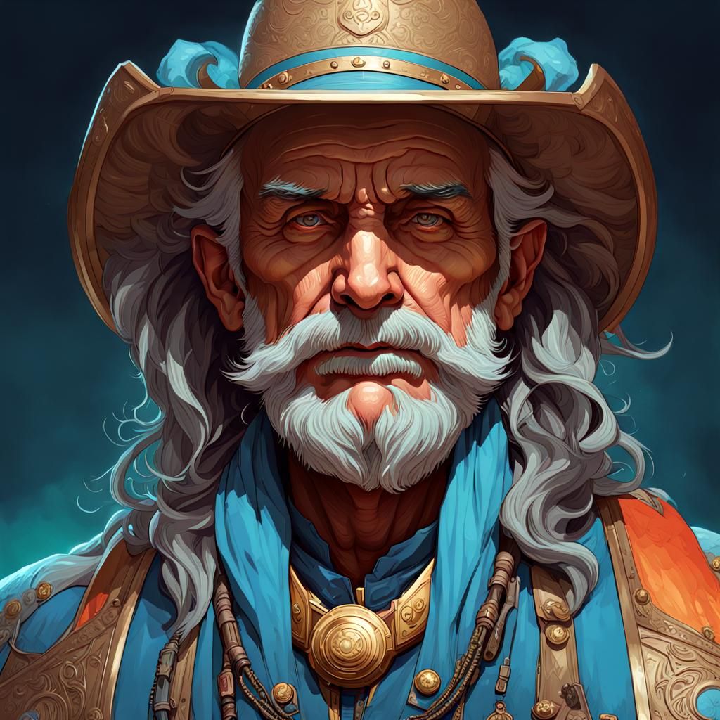 Detailed Portrait with Dynamic Lighting, Art Nouveau Style