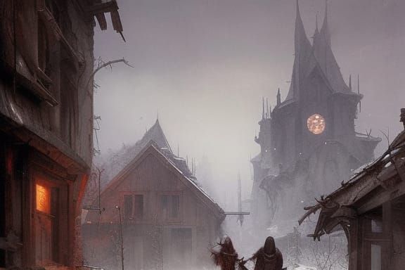 Krampus Sets Fire to Village in Renaissance Style