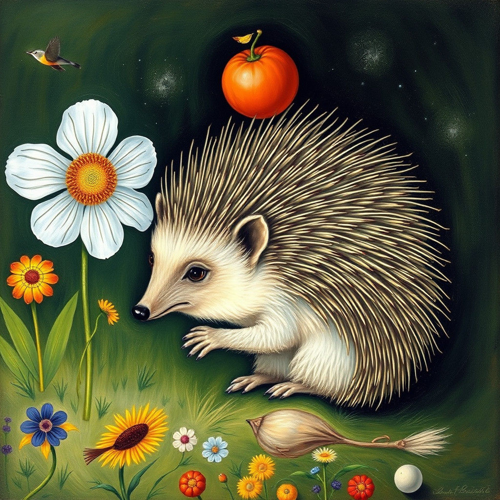 Beloved Hedgehog in Surreal Renaissance Style