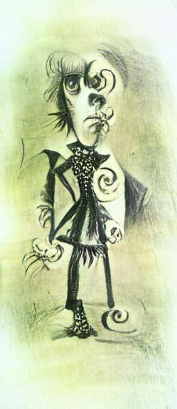Victorian Goth Cartoon in Abstract Expressionist Style