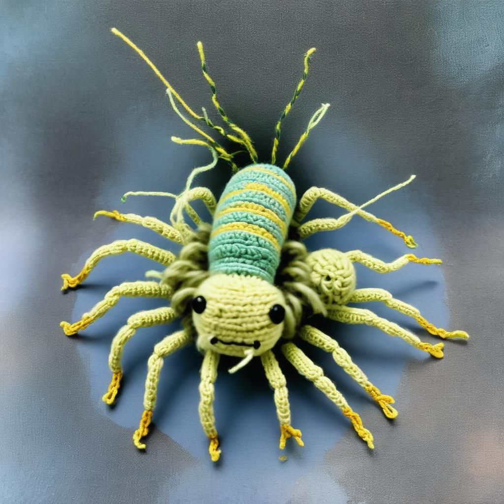 Crochet Amigurumi House Centipede String Art